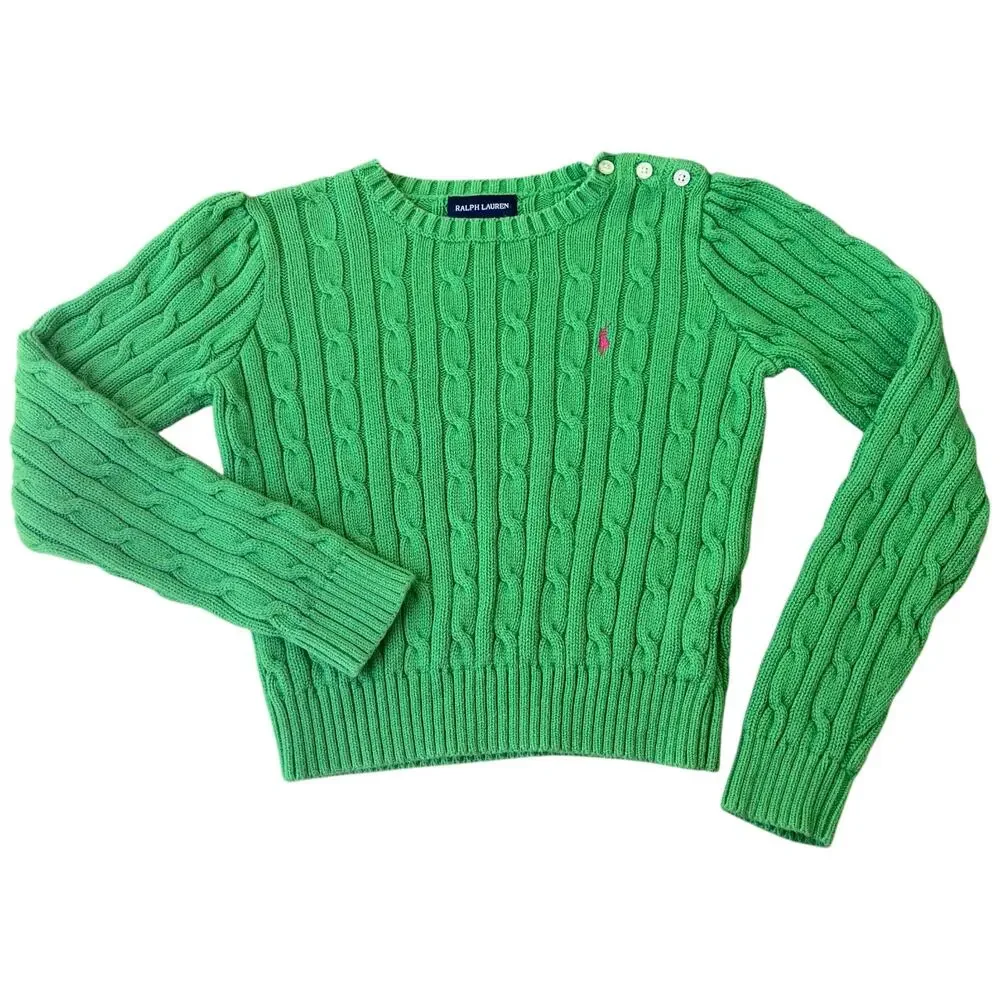 Ralph Lauren 100% Cotton Cableknit Sweater Kids Sz 6X
